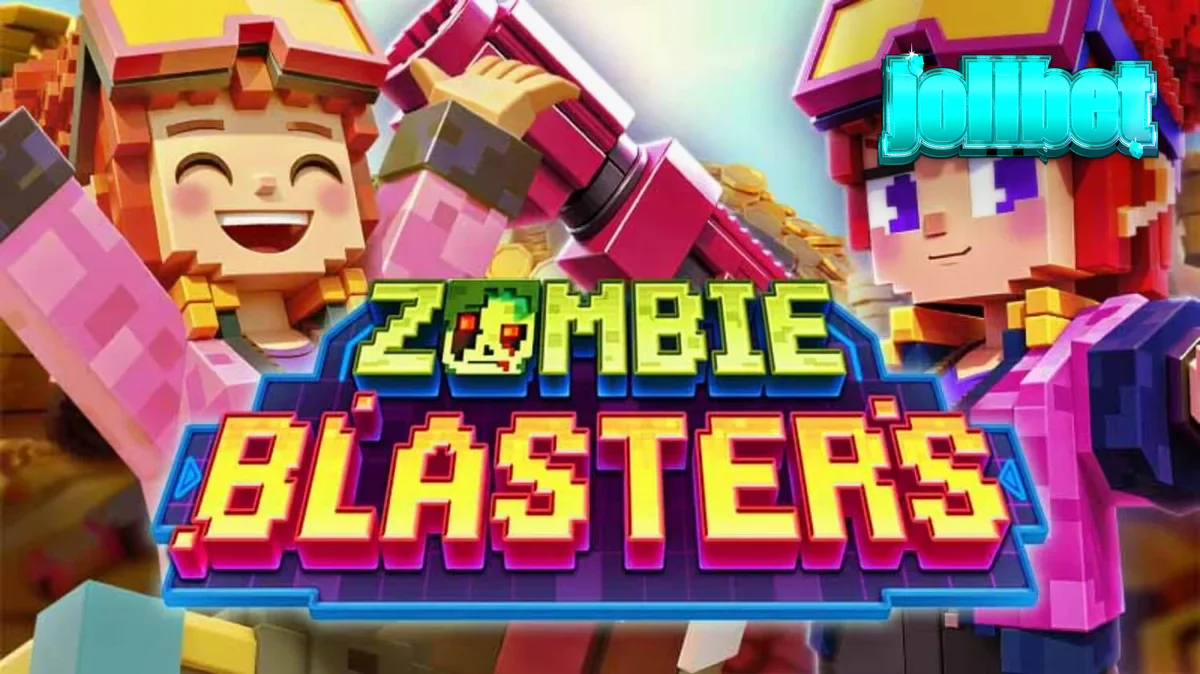 Isang makulay na arcade-style slot machine na may temang zombie at retro graphics.